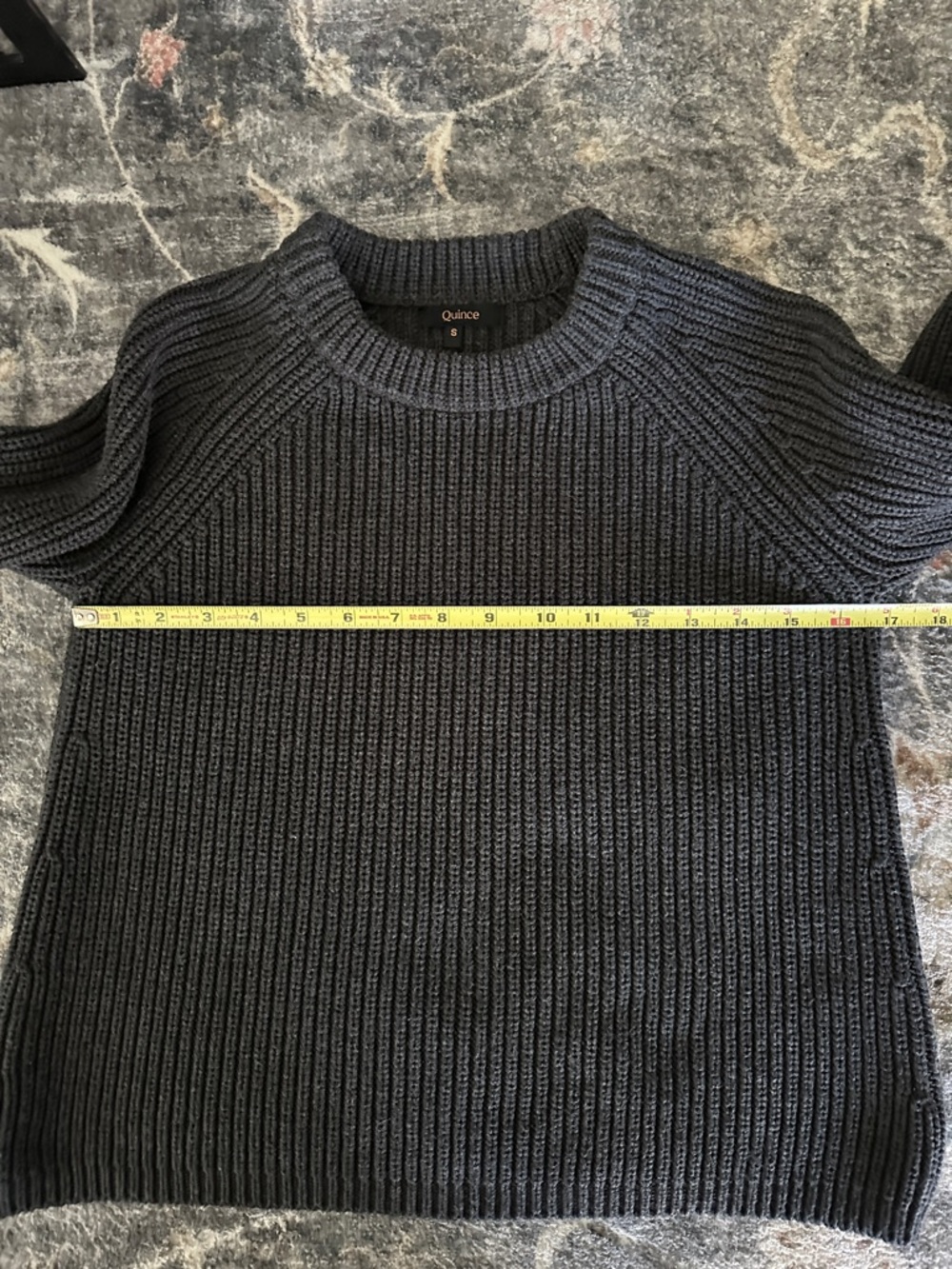 Quince Charcoal Gray Ribbed Crewneck Sweater - Picture 3 of 5